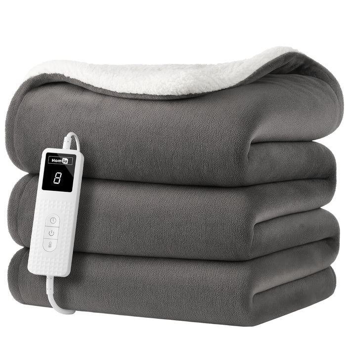 Homiu Electric Heated Throw – Soft Sherpa & Fleece Blanket for Everyday Comfort