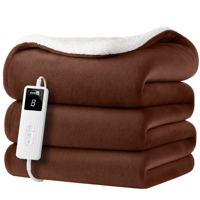 Homiu Electric Heated Throw – Soft Sherpa & Fleece Blanket for Everyday Comfort