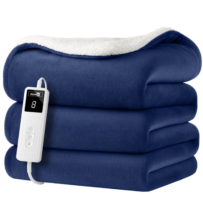 Homiu Electric Heated Throw – Soft Sherpa & Fleece Blanket for Everyday Comfort