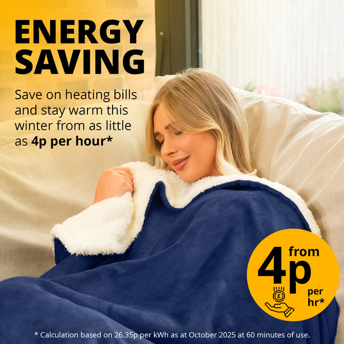 Homiu Electric Heated Throw – Soft Sherpa & Fleece Blanket for Everyday Comfort