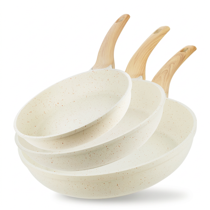 Homiu Frying Pan 3-Piece Set - White