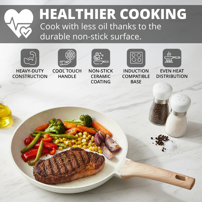 Homiu Frying Pan 3-Piece Set - White