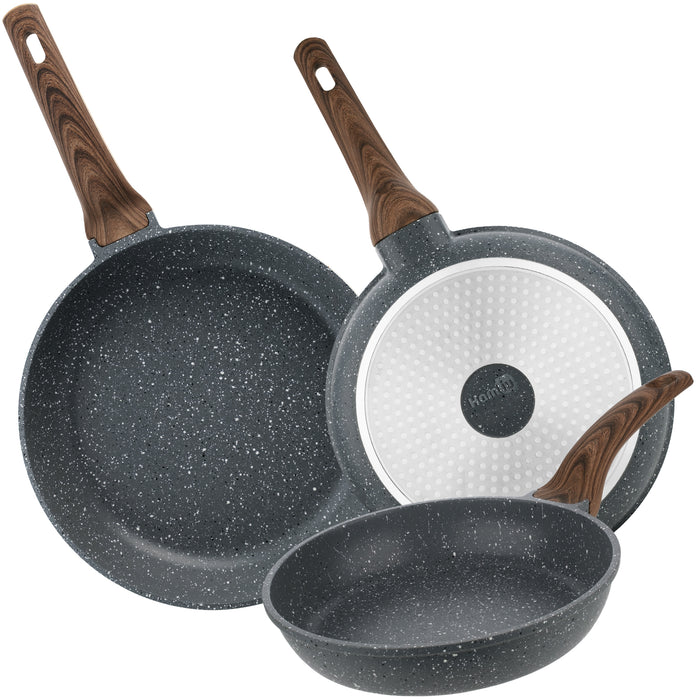 Homiu Frying Pan 3-Piece Set - Dark Grey
