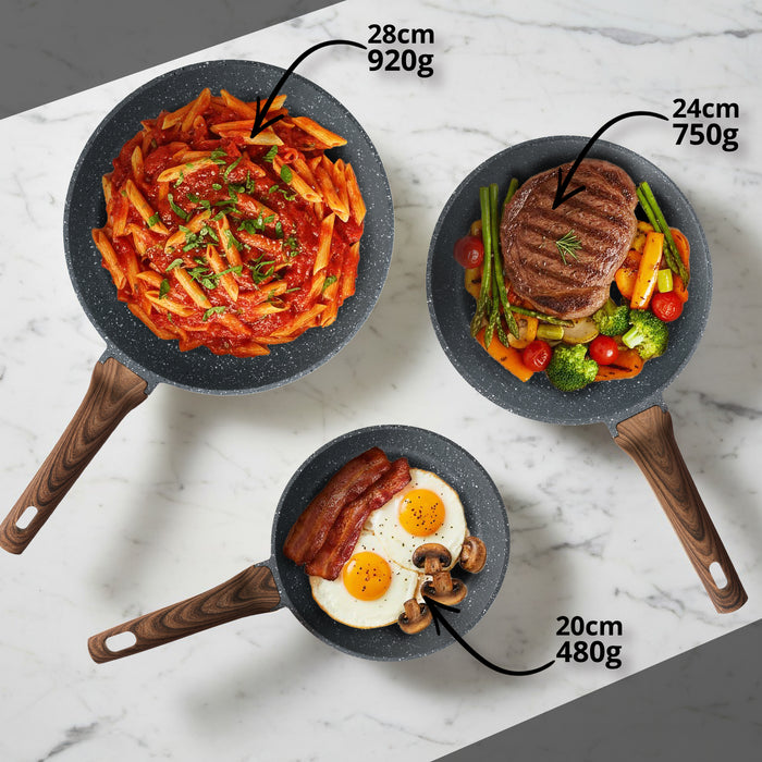 Homiu Frying Pan 3-Piece Set - Dark Grey