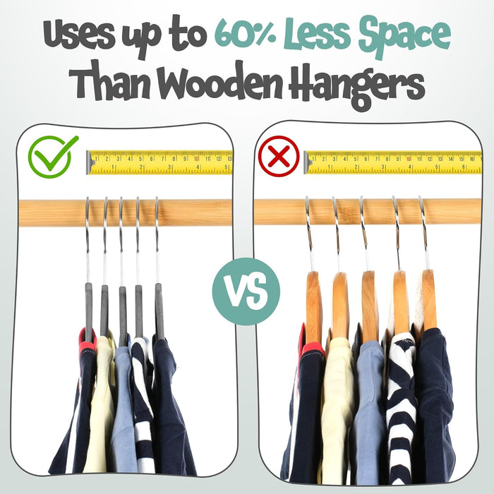 Homiu Non-Slip Kids Velvet Hangers - Grey - 30 Pack