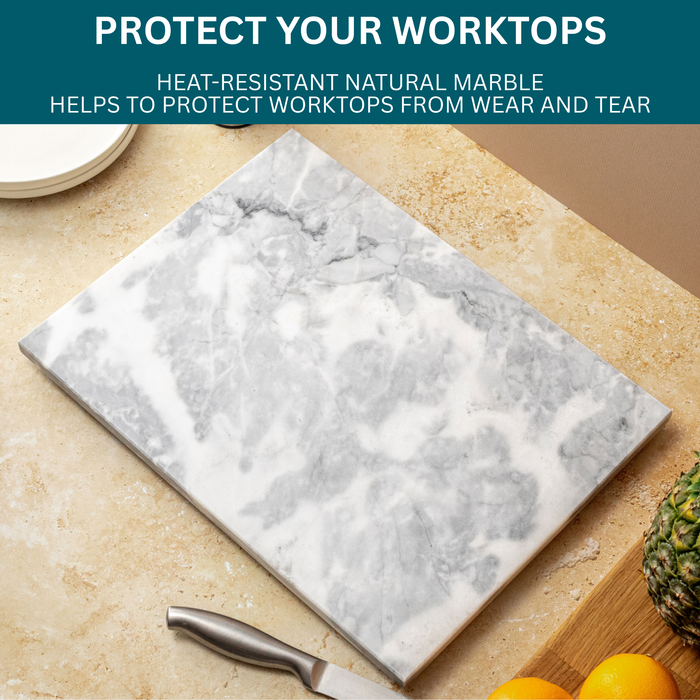 Homiu White Marble Chopping Board - 40 x 30 x 1.5cm