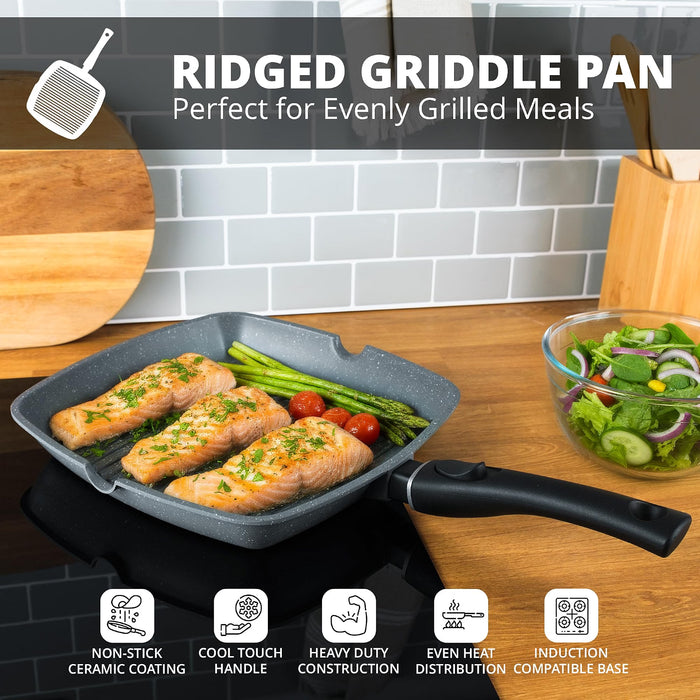 29cm Non Stick Griddle Pan - Detachable Handle