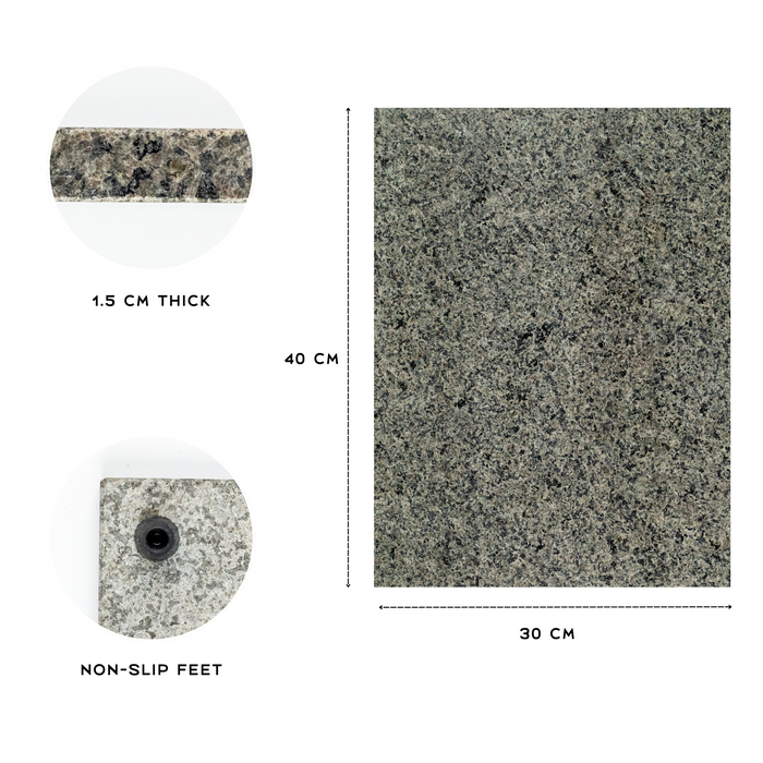 Homiu Natural Granite Chopping Board, Worktop Protectors Heat Resistant 40x30x1.5CM