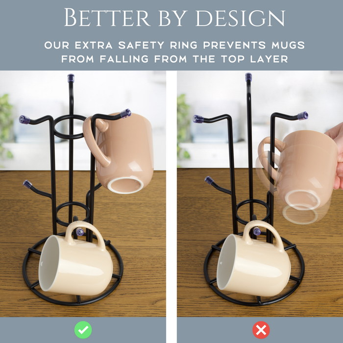 Mug Holder C&AHOME Coffee Tree Hooks Tree,Wooden Mug Tree