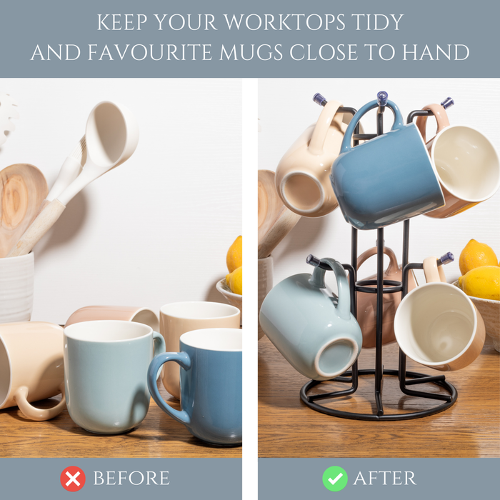 Homiu Mug Tree Black - for 6 Cups