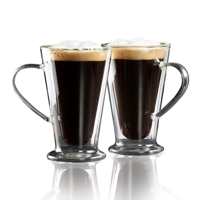 Homiu Double Walled Coffee Mugs with Handle 380ml
