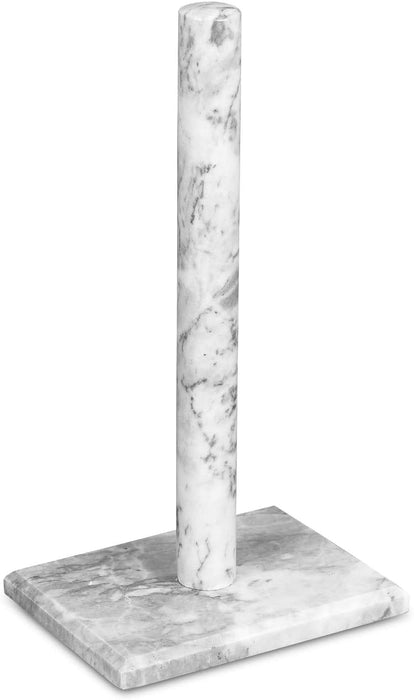 Homiu White Marble Paper Towel Holder, Freestanding Kitchen Organisation Paper(White)