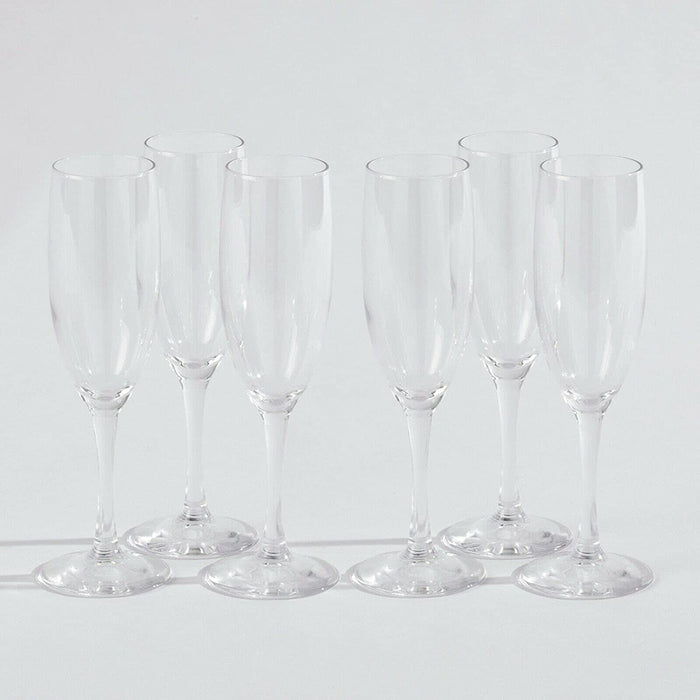 Champagne Flutes, Pack of 6, 175 ML Glasses, Clear, Ideal for Parties, Home, Restaurants or Special Events