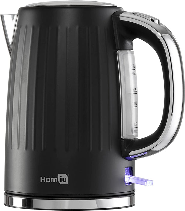 Homiu Cambridge Kettle Matte Black Cordless 3000W 1.7L Hot Water Rapid Boil Tea