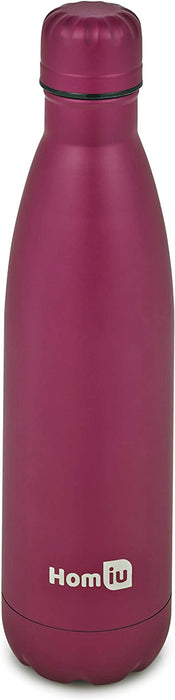 Homiu Vacuum Insulated, Double Walled, Hot and Cold Water Bottle 500ml, Berry -NEW