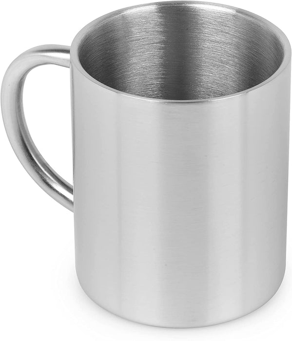 Homiu Double Walled Coffee Mug Insulated 300ML with Cool Touch Handle BPA Free Food Grade Stainless Steel Tea Cups Travel Camping Mugs… (1 Cup)