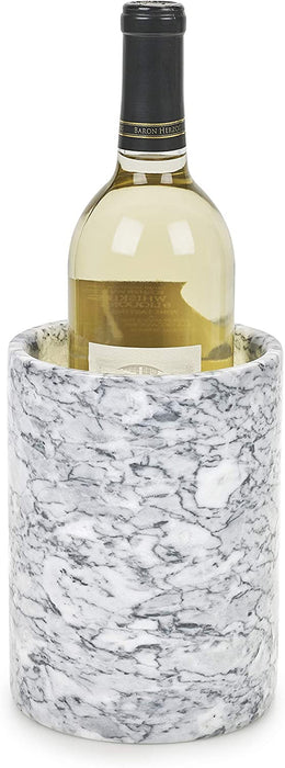 Homiu Wine Bottle Cooler Flower Vase, White Marble Stone Design, Wine, Prosecco, New