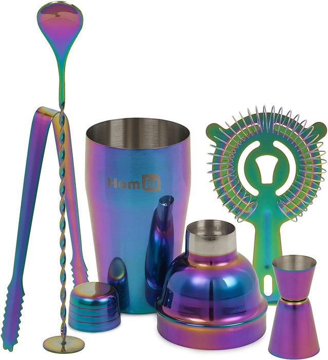 Homiu Cocktail Set, Rainbow, 5 Piece, Includes Iridescent, Stainless Steel