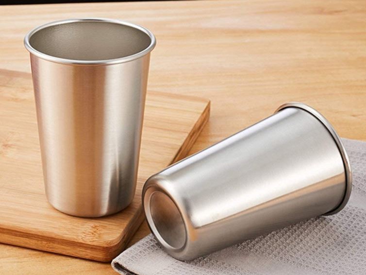 Homiu Stainless Steel Metal Tumbler Cup 500 ML Reusable BPA Free Mug 4 Pack for Camping, Hiking, Outdoor, Indoor Activities, Kids