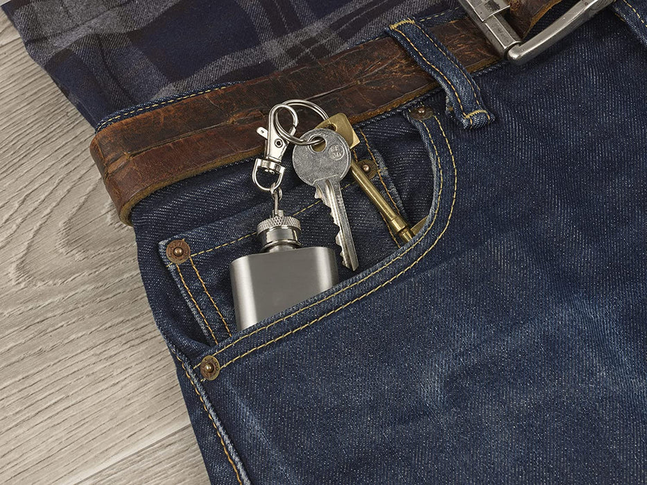 Homiu Stainless Steel Hip Flask Keyring