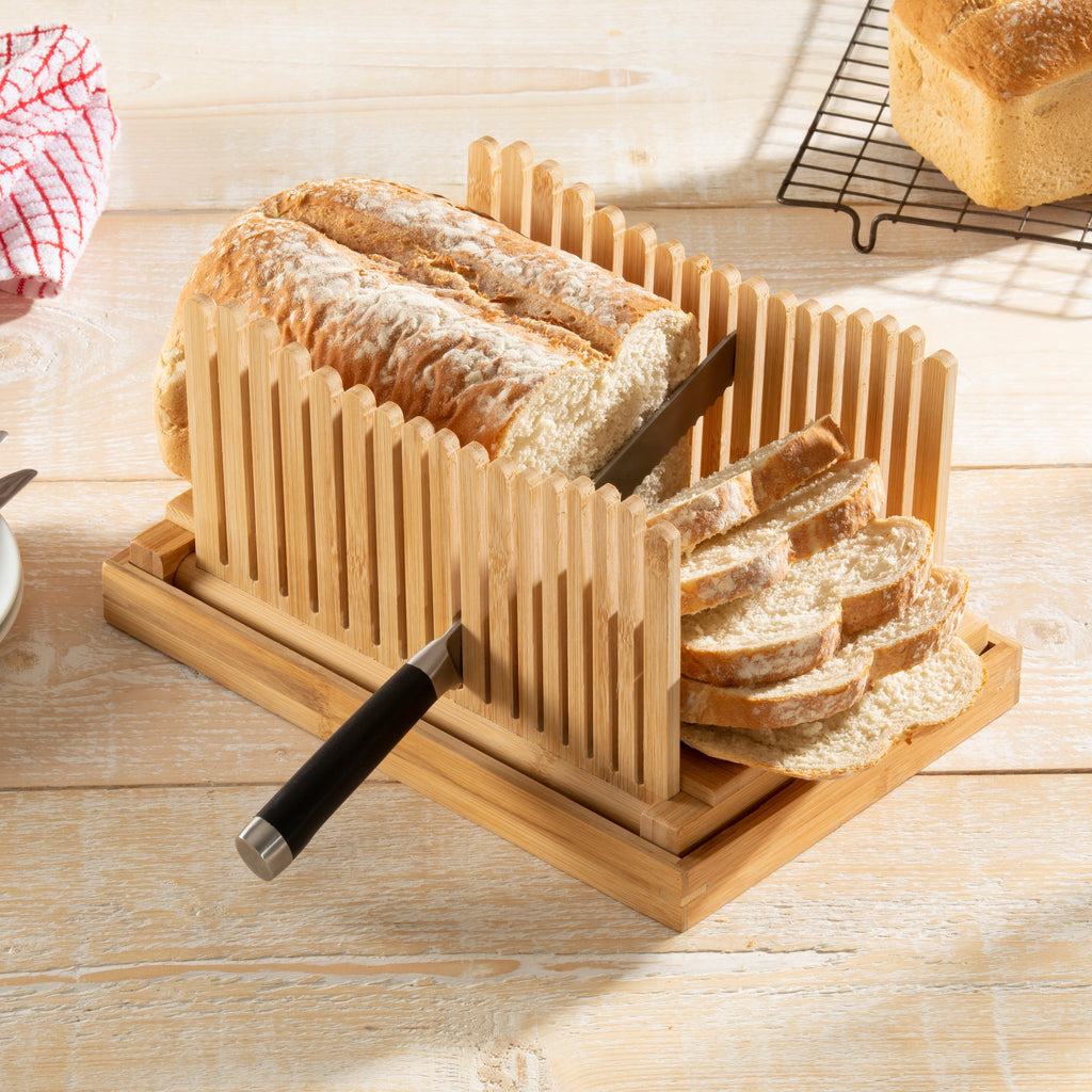 Bread Slicer Guide, Adjustable Foldable Cutting Board for Homemade