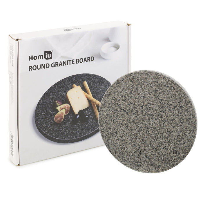 Homiu Granite Chopping Board, Round, Easy Clean, Hard-Wearing Speckle Finish, Circle