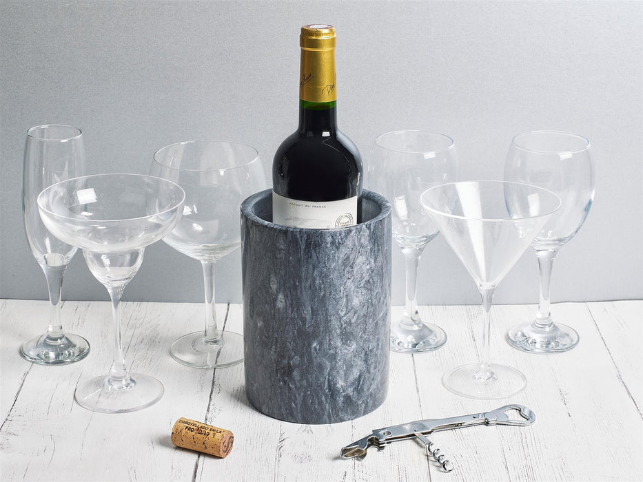 New Homiu Wine Bottle Cooler, Stone Design for Wine, Prosecco Champagne (Black)