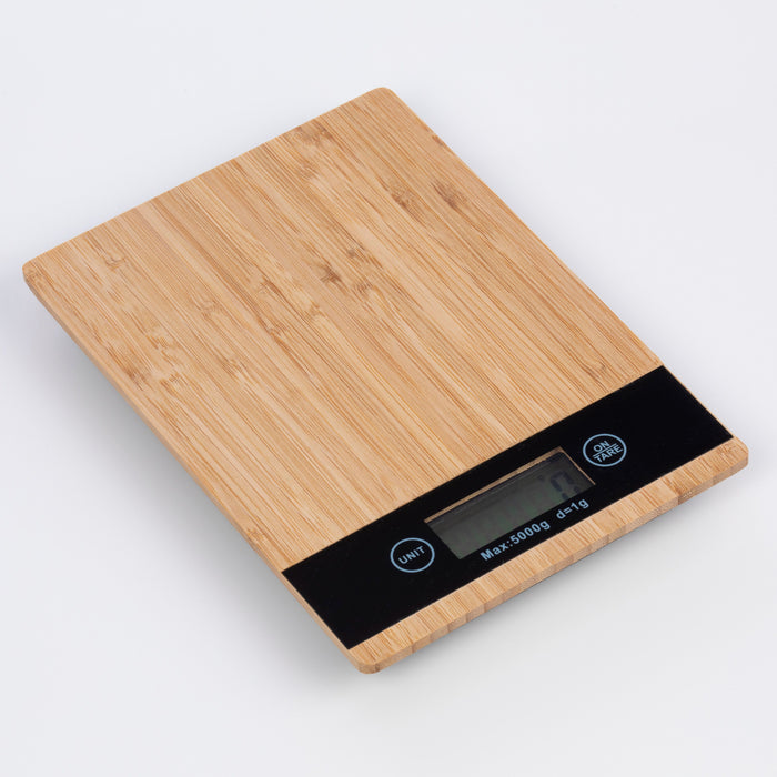 Homiu Digital Kitchen Scales, Natural Bamboo, Premium Food Scales, Accurate to 0.1g, Electronic Baking and Cooking Scale Brown