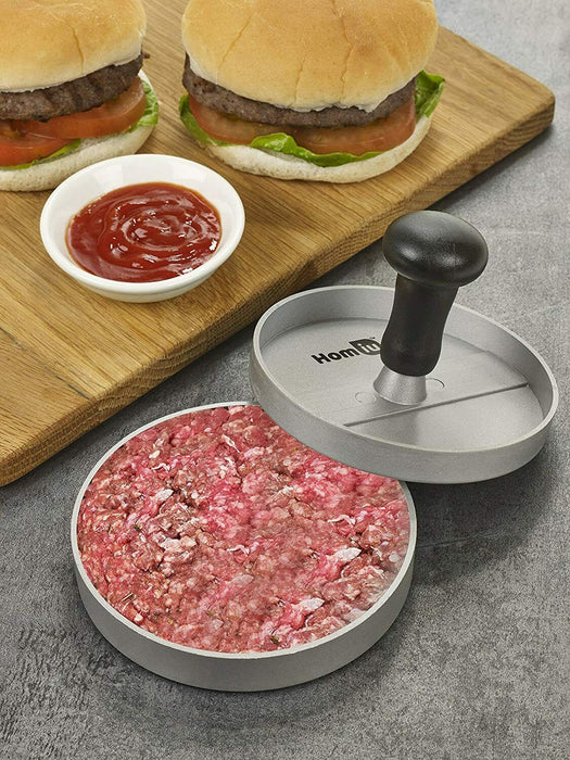 Homiu Burger Non Stick Hamburger Press, Aluminum Burger Patty Maker, BBQ Kitchen