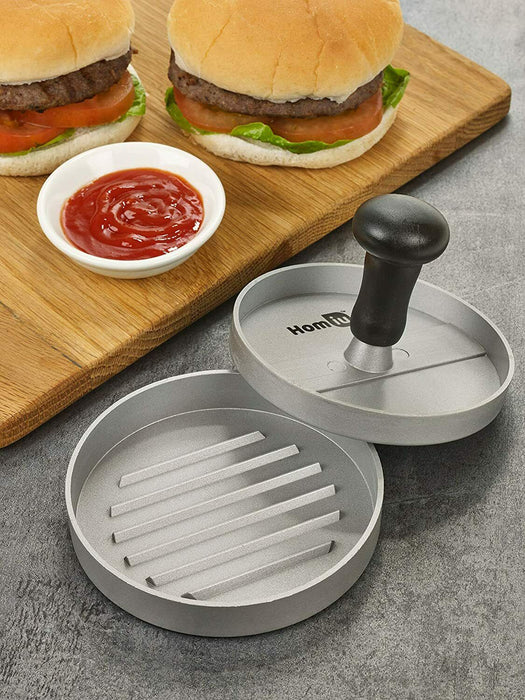 Homiu Burger Non Stick Hamburger Press, Aluminum Burger Patty Maker, BBQ Kitchen