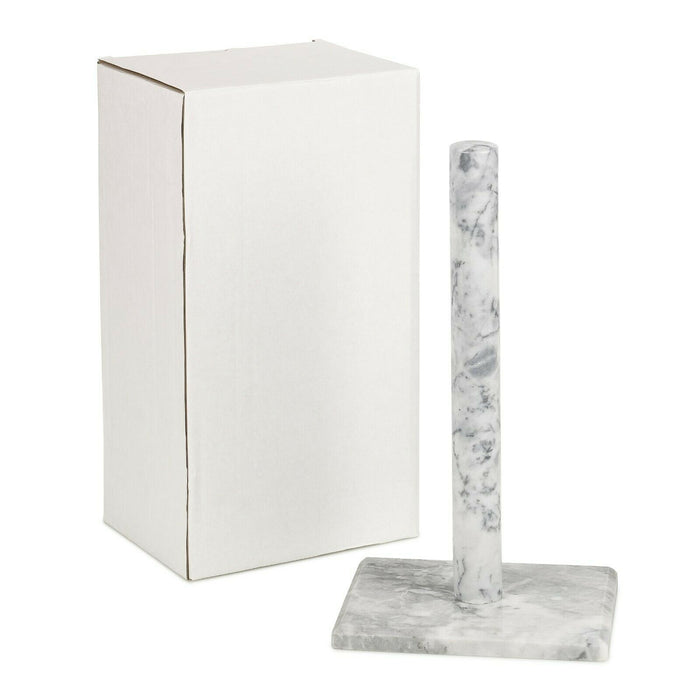 Homiu White Marble Paper Towel Holder, Freestanding Kitchen Organisation Paper(White)