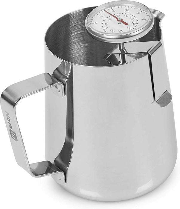 Homiu Milk Jug Pitcher Thermometer, Stainless Steel, Perfect Making Coffee Frothed