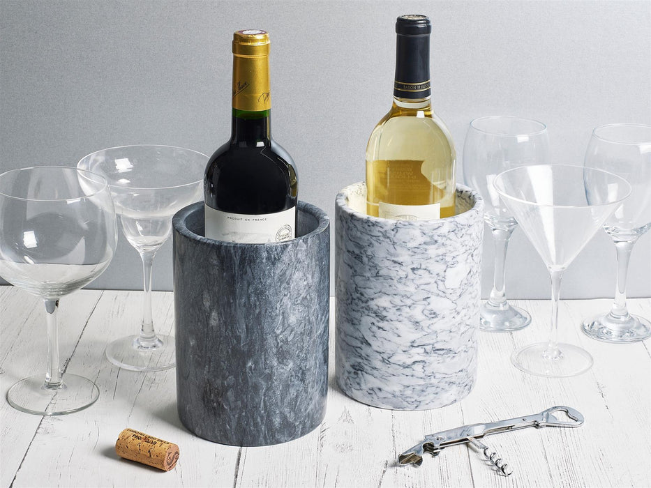 Homiu Wine Bottle Cooler Flower Vase, White Marble Stone Design, Wine, Prosecco, New